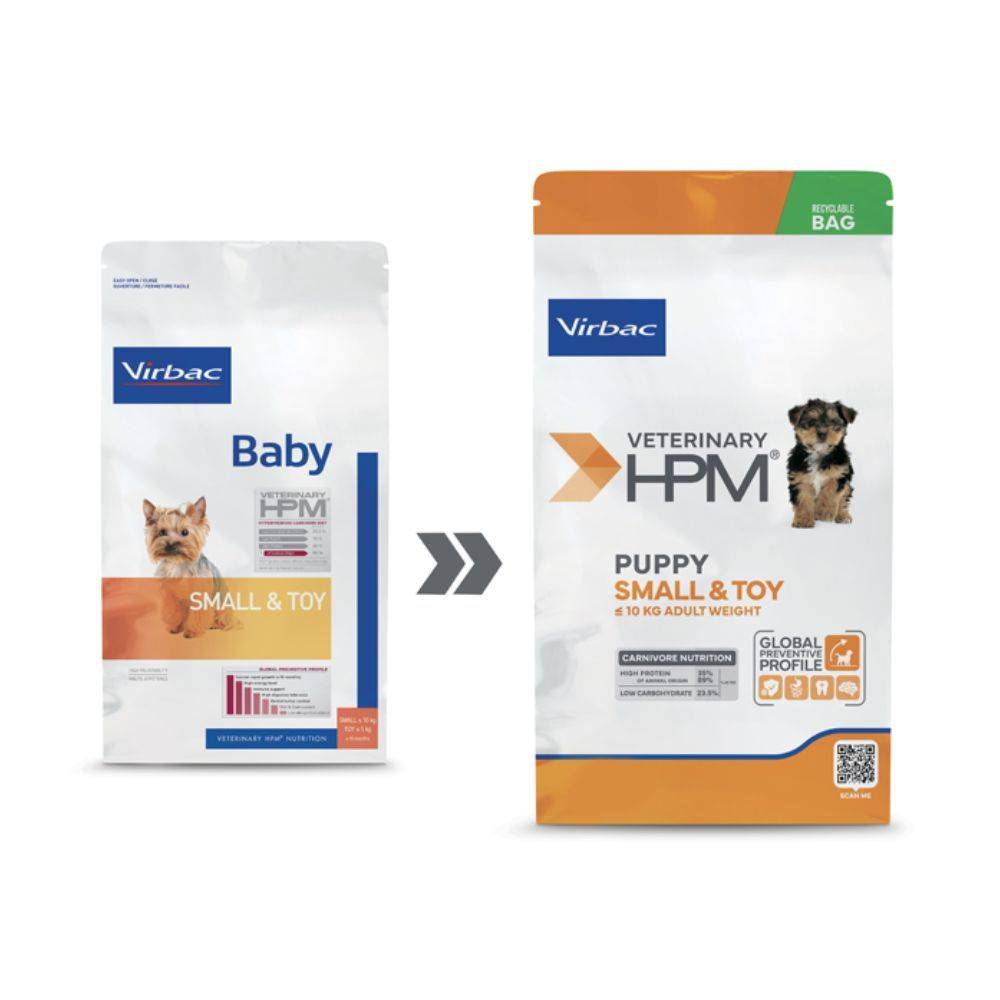 Croquettes Chien Veterinary Hpm Dog Puppy Small & Toy - Virbac 1,5 kg - Imagen 2