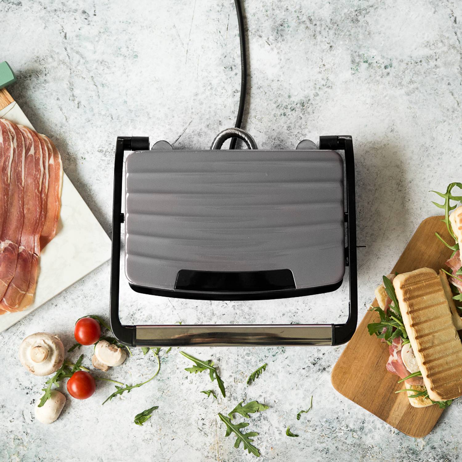 Livoo - Grill viandes et panini 750w gris/noir - doc232g - livoo DOC232G - Image 5