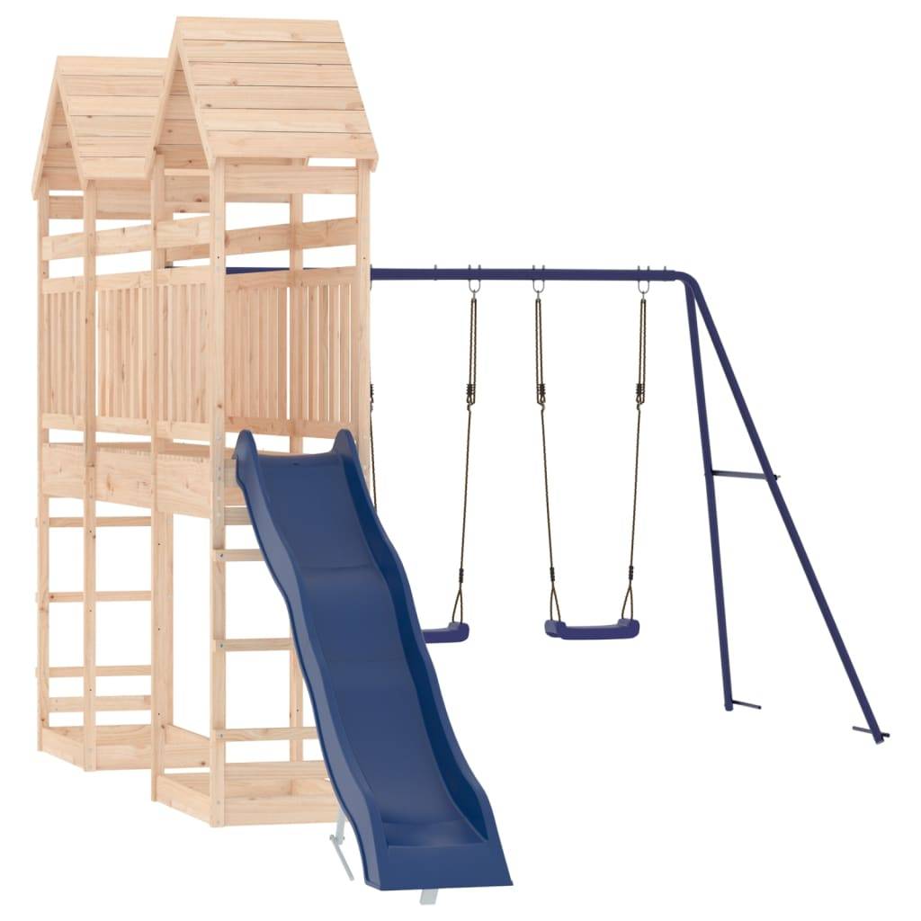 Helloshop26 - Aire de jeux d'extérieur balançoires toboggan portiques robuste jeux jardin 315 x 558 x 264 cm bois de pin massif - Imagen 1