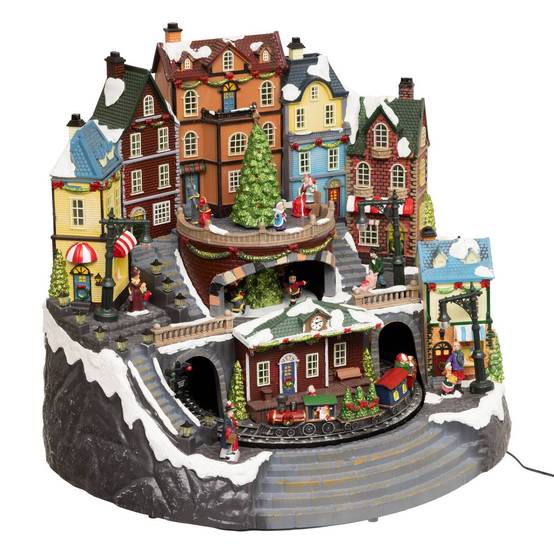 Village lumineux gare et sapin 39 LED musical FEERIC LIGHTS & CHRISTMAS - Image 1