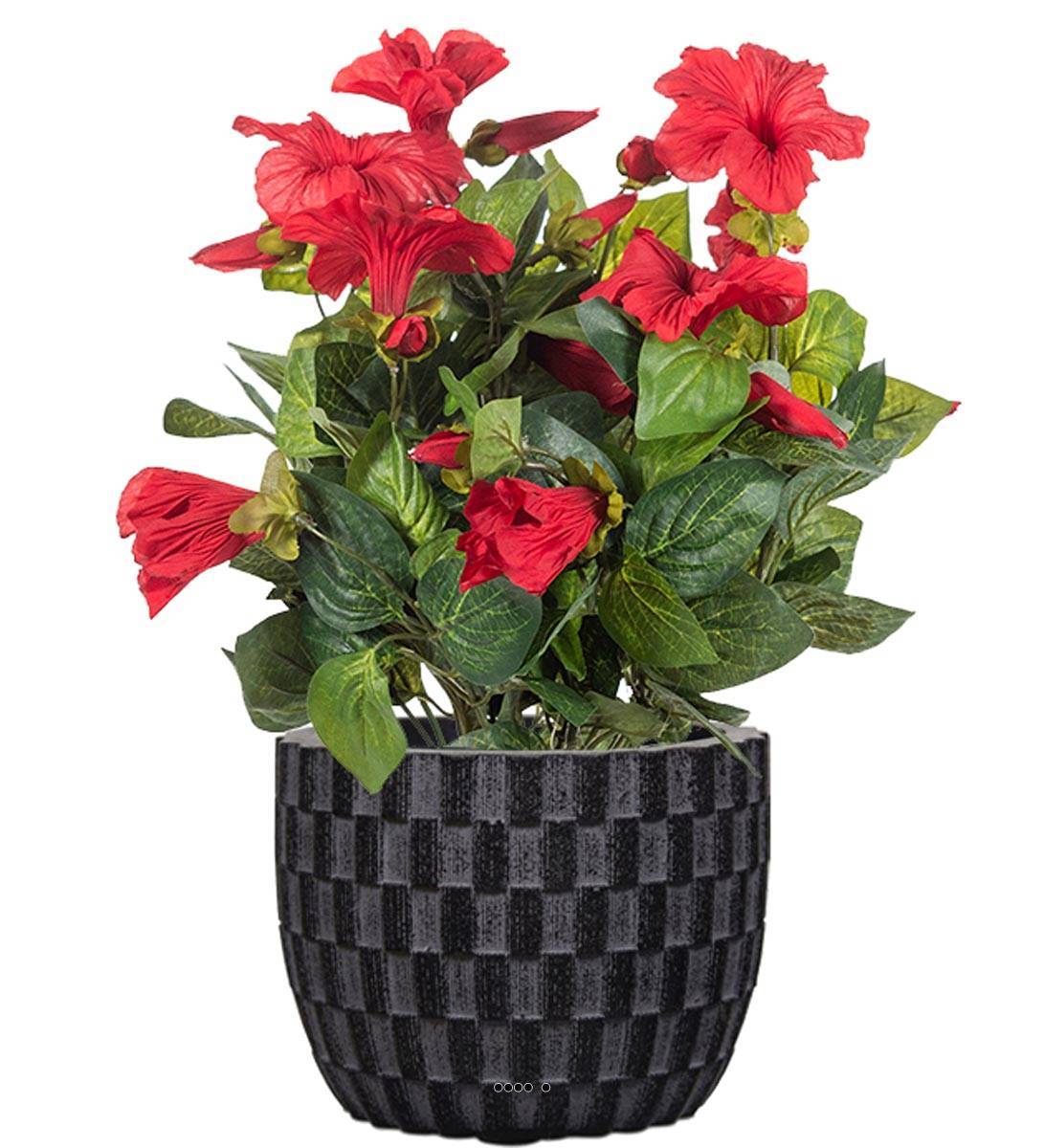 Artificielles - Petunia artificiel en pot H 38 cm 20 fleurs lumineux Rouge - couleur: Rouge - Imagen 2