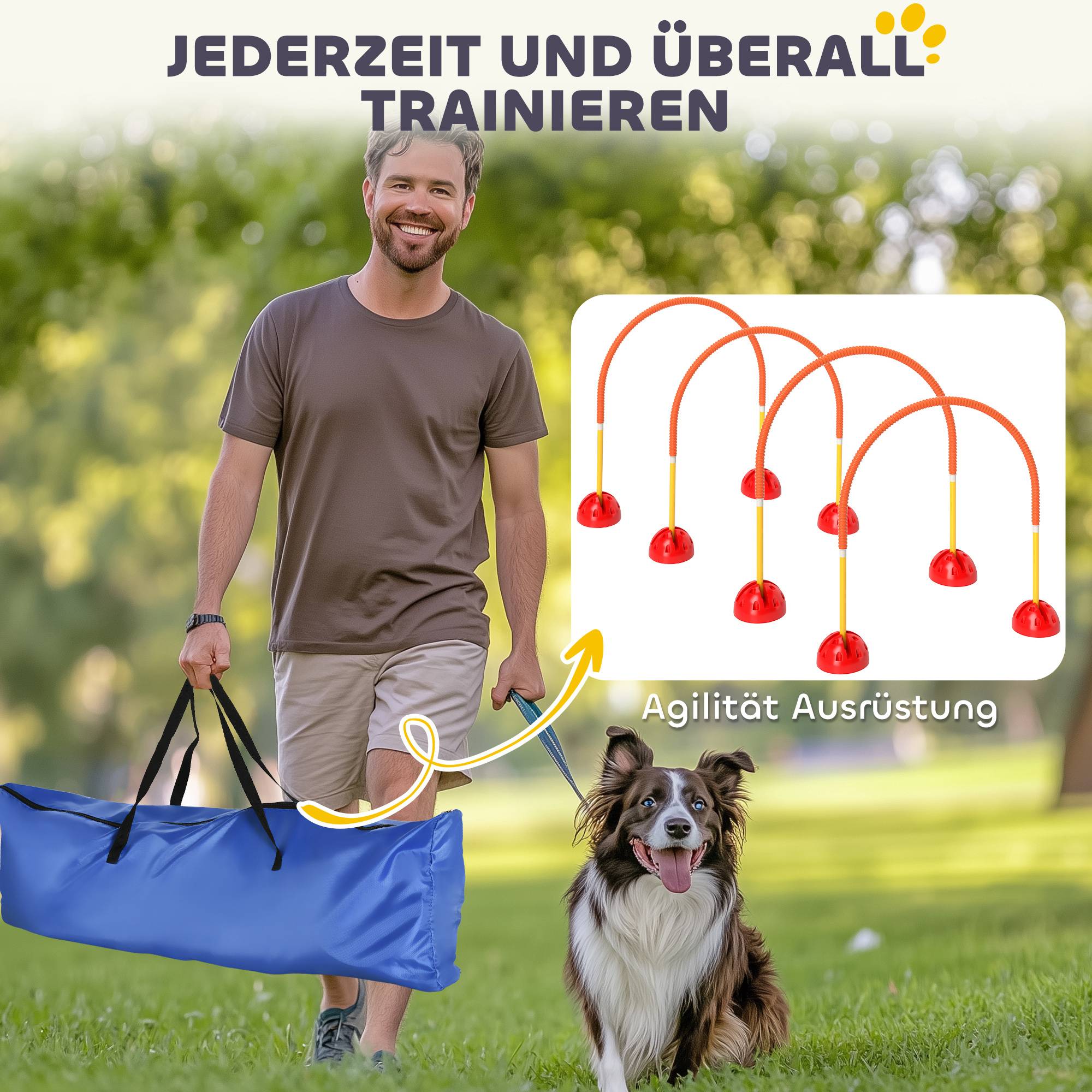 Kit d'agilité pour chien plastique orange 100 x 19.5 x 95 cm - PANGIVO - Image 7