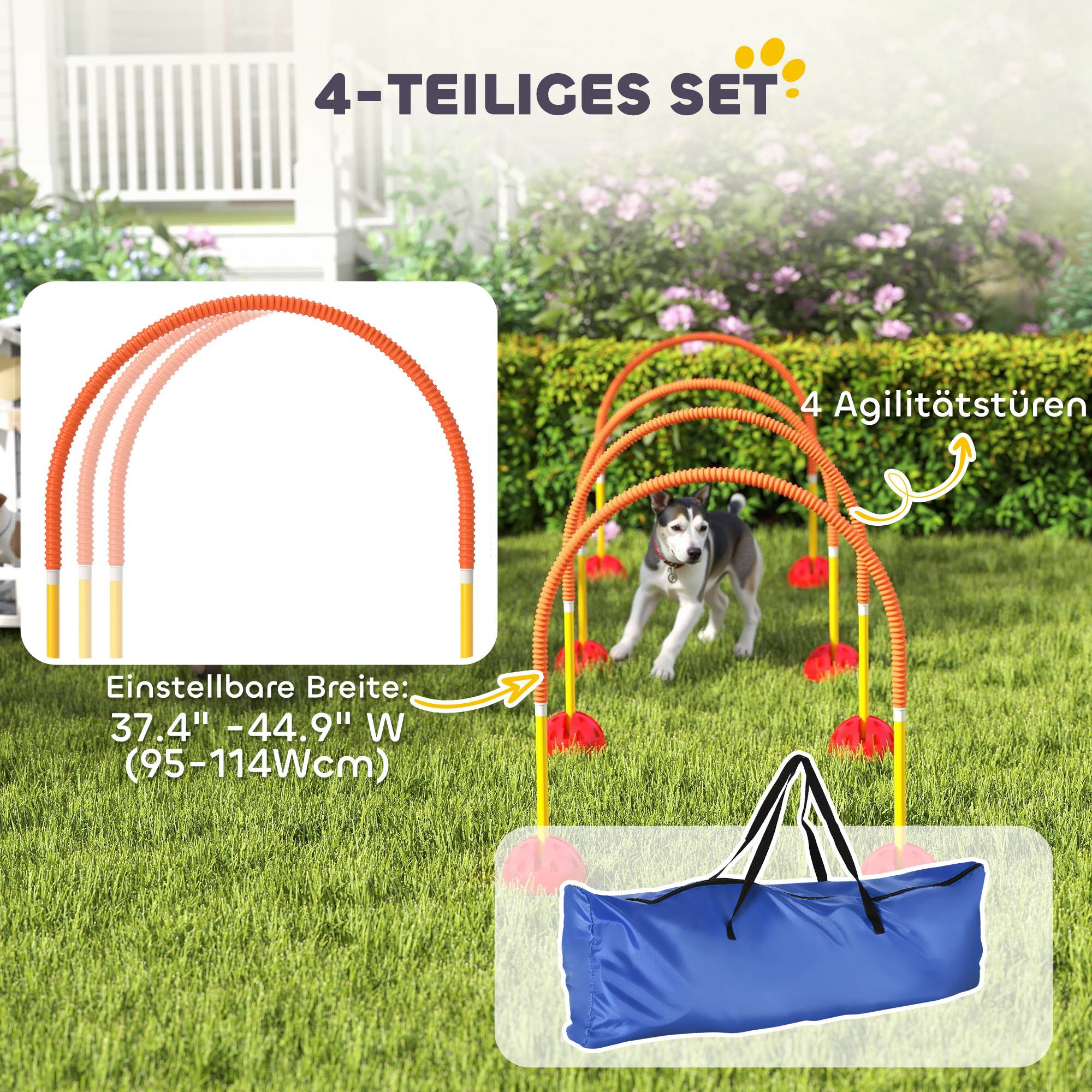 Kit d'agilité pour chien plastique orange 100 x 19.5 x 95 cm - PANGIVO - Image 6