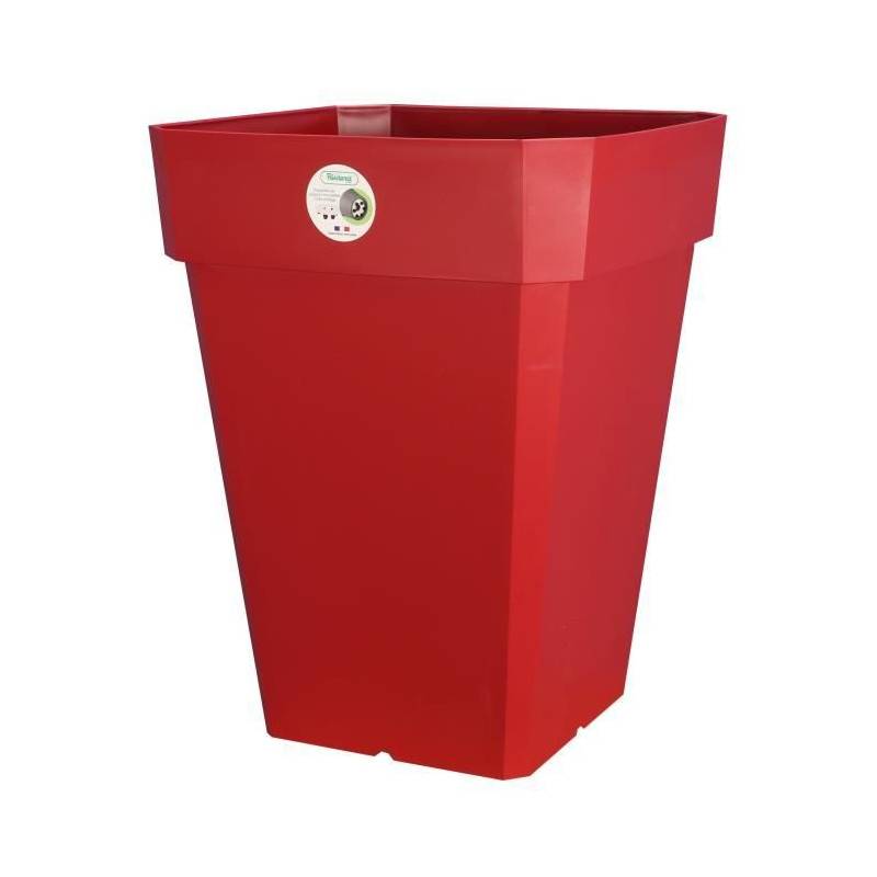 Riviera - Riviera Pot Carré Soleilla En Plastique 39x39x53cm - 49l - Rouge - Imagen 1