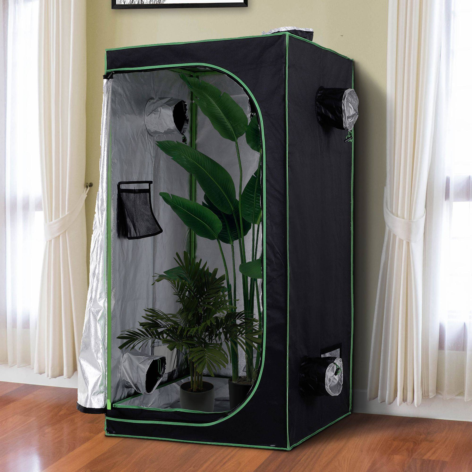 Sans Marque - Tente de culture hydroponique 80x80x160 cm grow box Oxford 600D serre intérieure ventilation réglable culture plantes hydroponie indoor - Image 4