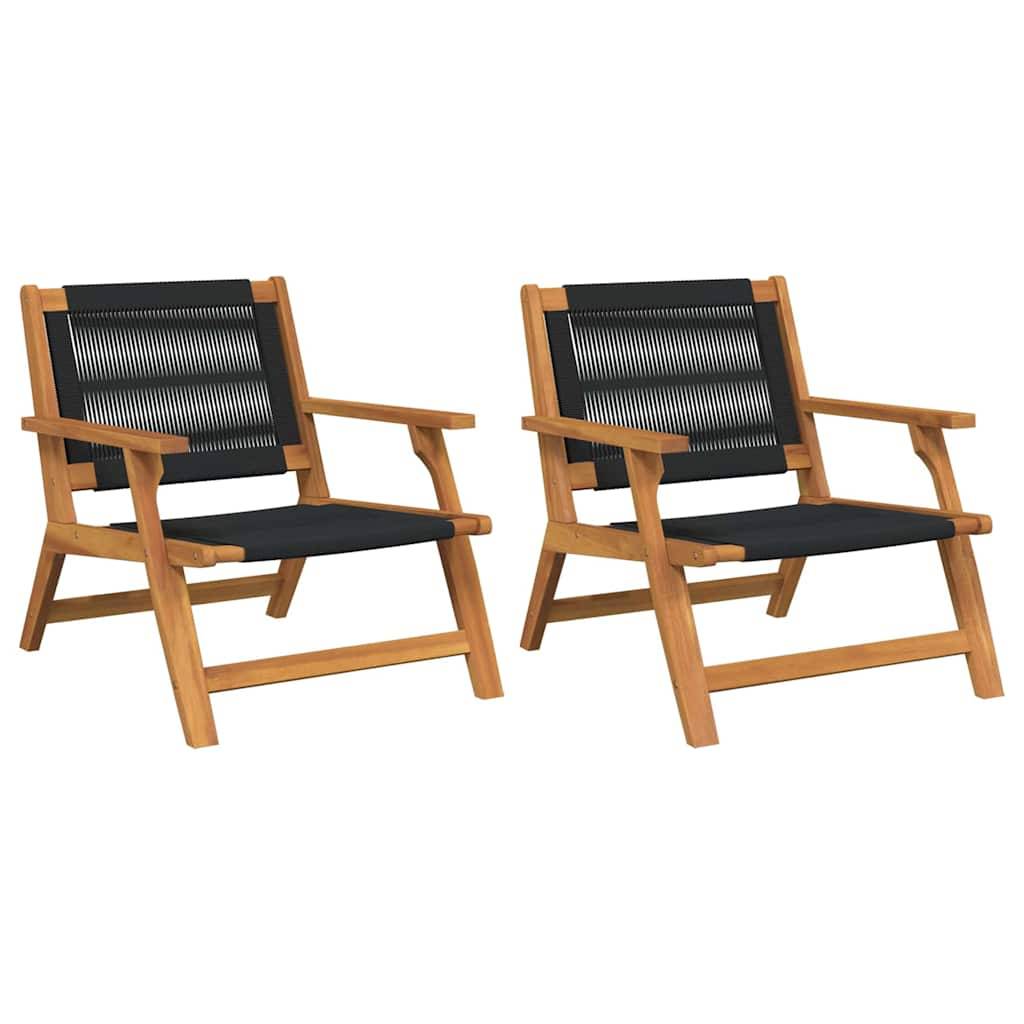 PANGIVO - Mobilier de jardin bois acacia massif noir 67 x 76 x 73 cm - PANGIVO - Image 2