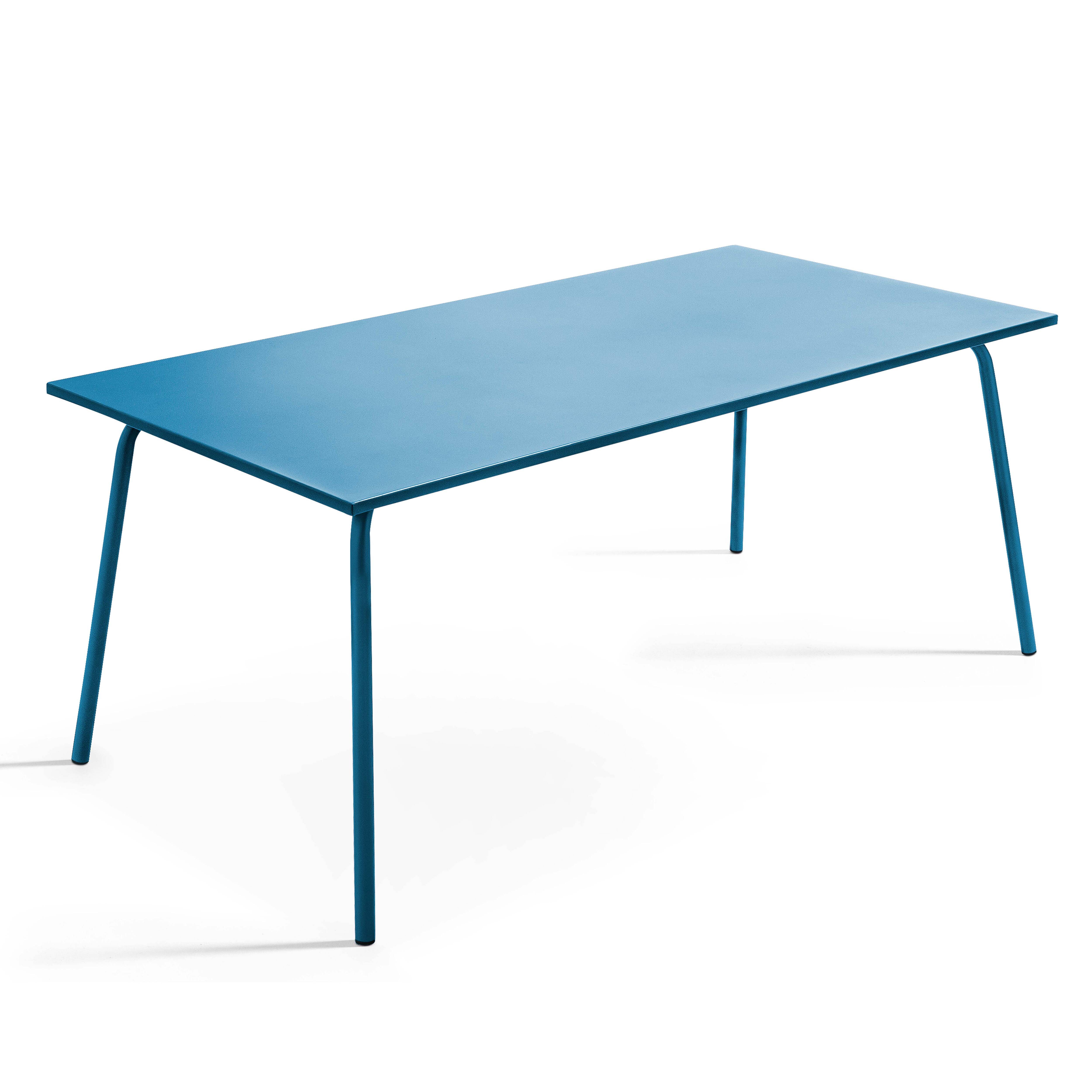 Oviala - Ensemble table de jardin et 6 chaises en métal bleu pacific Palavas - Oviala - Imagen 5