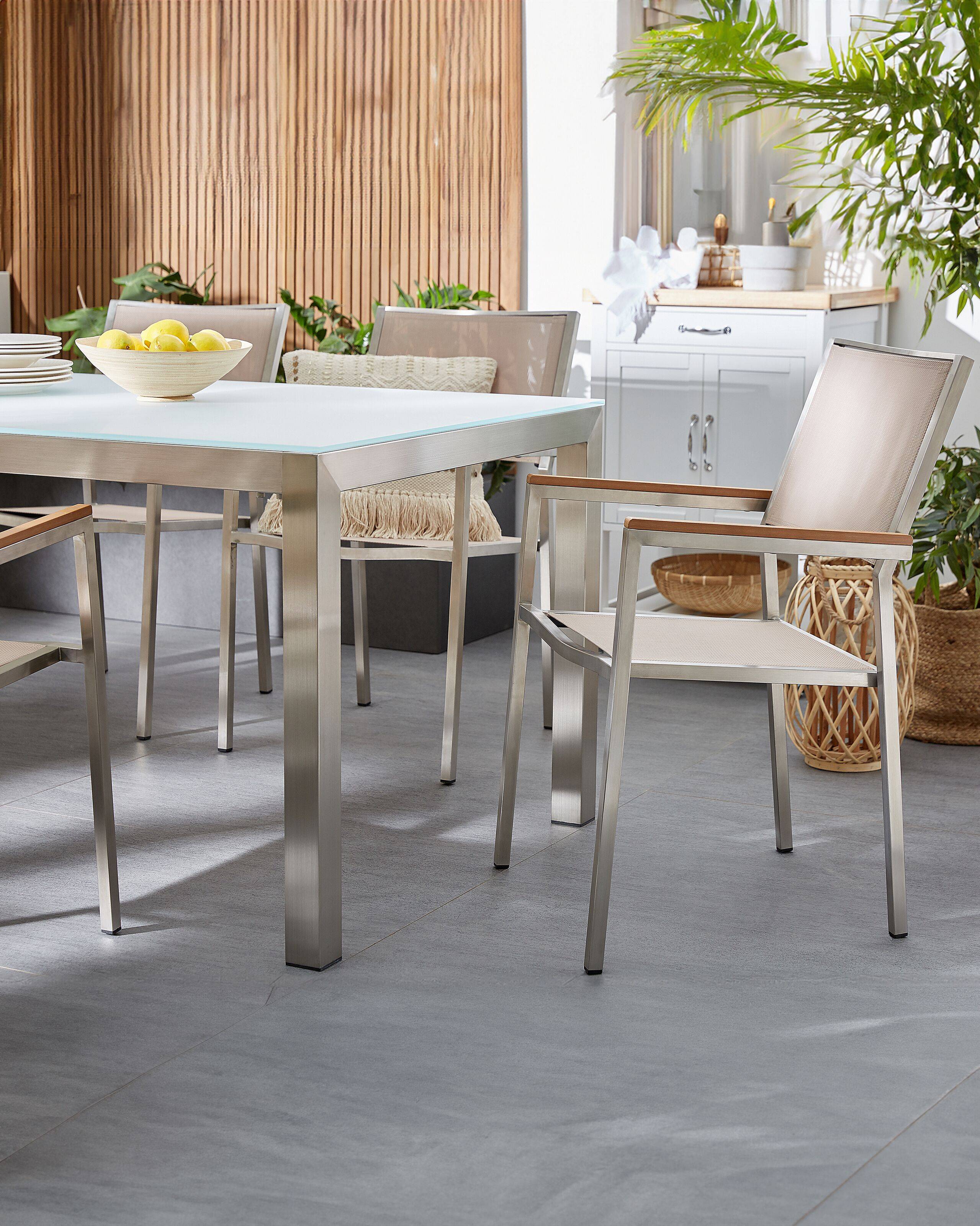 Beliani - Chaise de jardin Acier inox Beige GROSSETO - Beliani - Imagen 1