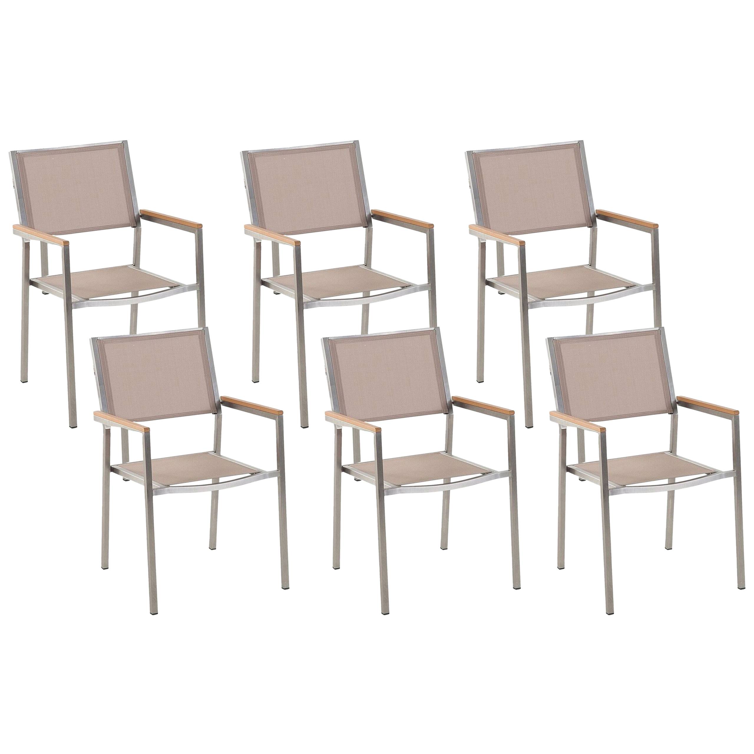 Beliani - Chaise de jardin Acier inox Beige GROSSETO - Beliani - Imagen 2