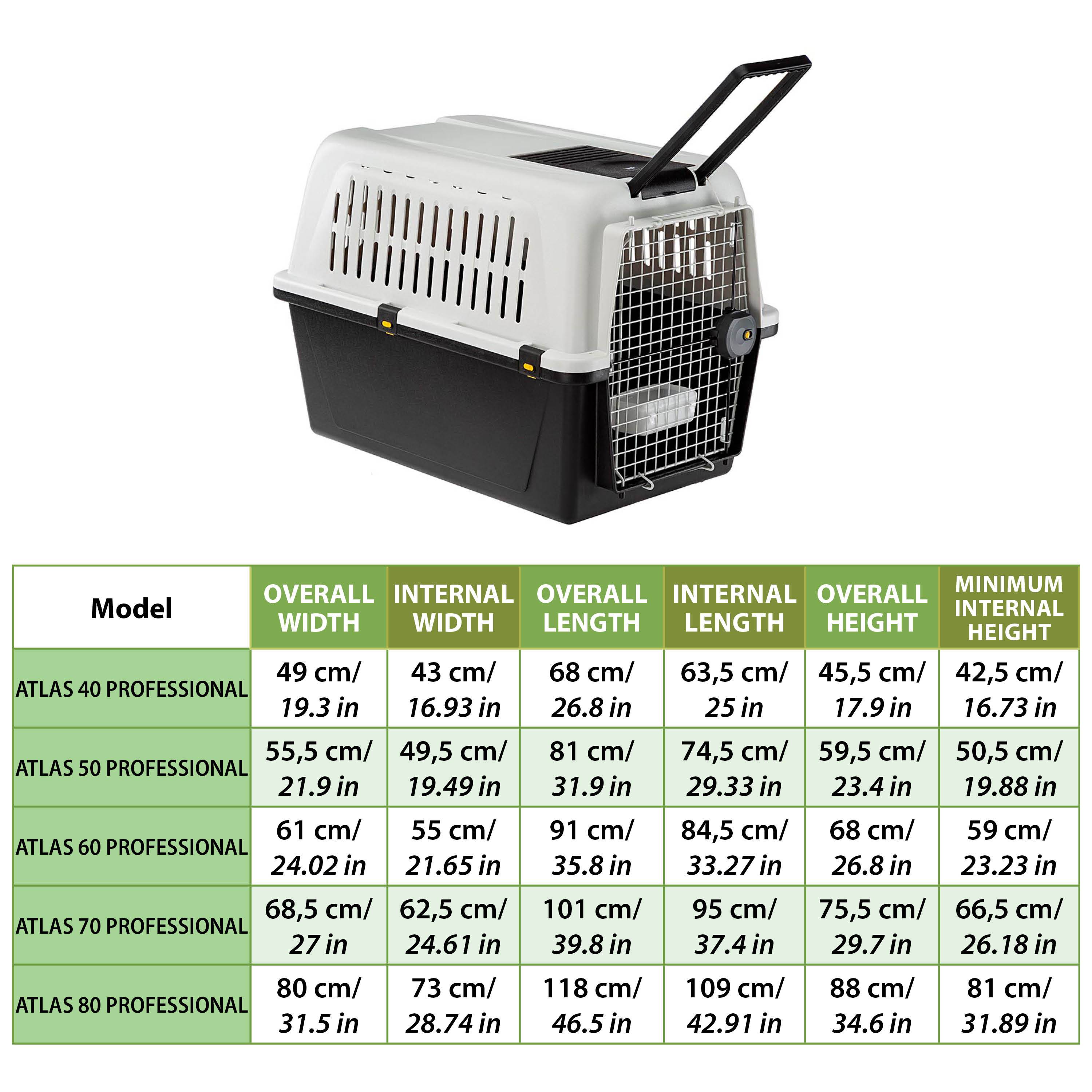 Ferplast - Transport pour Grands Chiens ATLAS 80, avec Mangeoire et Accessoires, Fermeture de sécurité, Grilles d'aération - Imagen 3