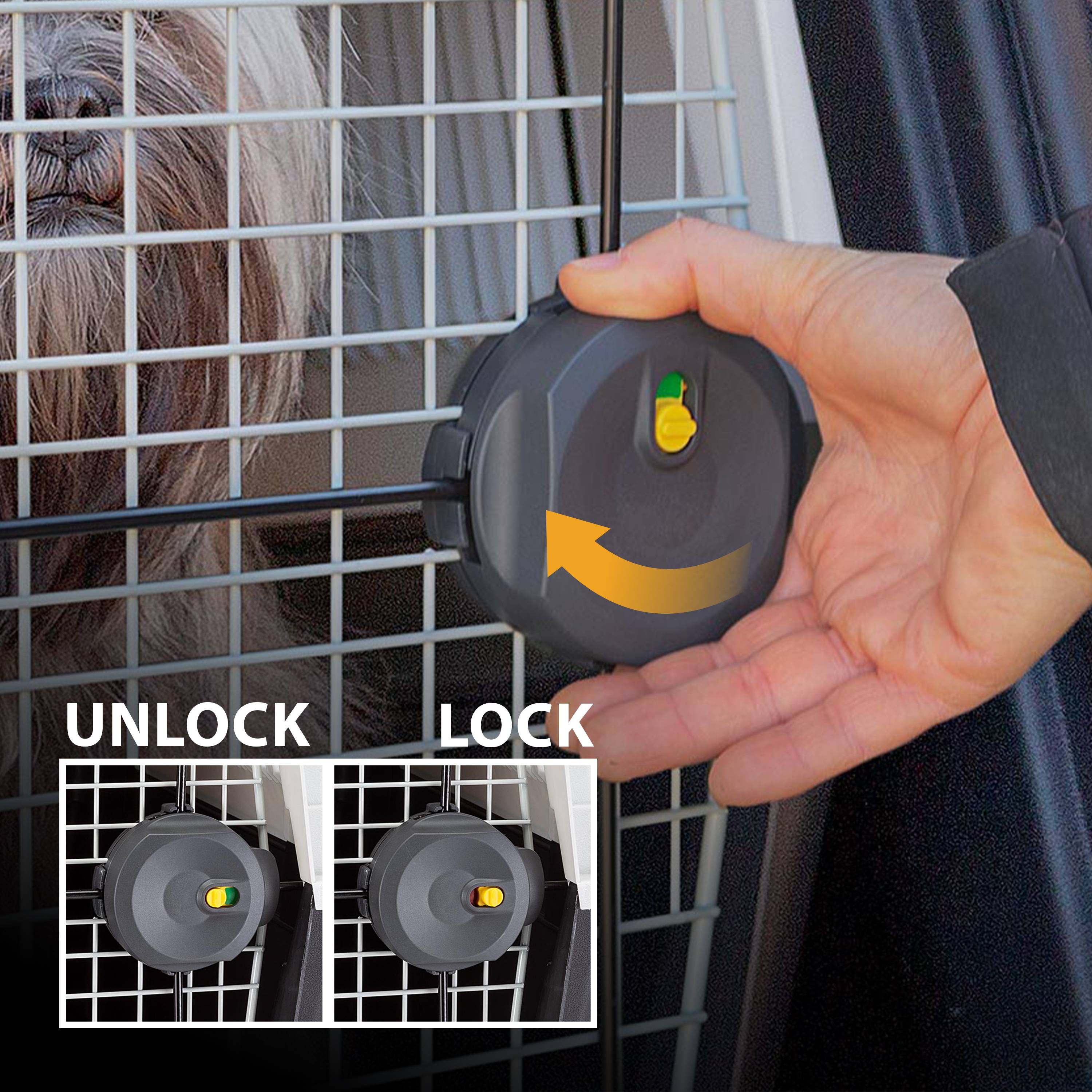 Ferplast - Transport pour Grands Chiens ATLAS 80, avec Mangeoire et Accessoires, Fermeture de sécurité, Grilles d'aération - Imagen 6