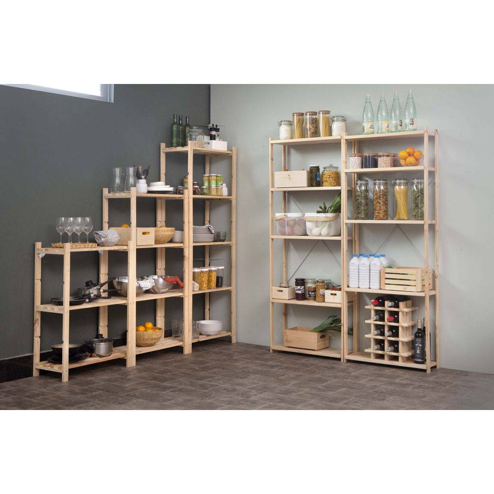 Etagère Natura 5 tablettes et montants à lattes - Imagen 4