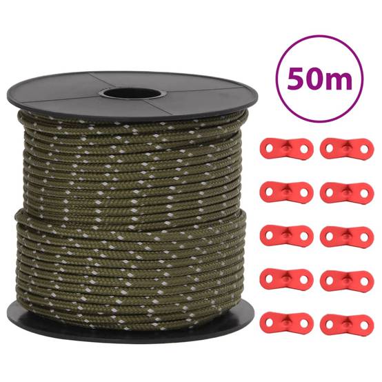 Corde de haubanage de tente avec bandes réfléchissantes et clés Maison Chic - Image 2