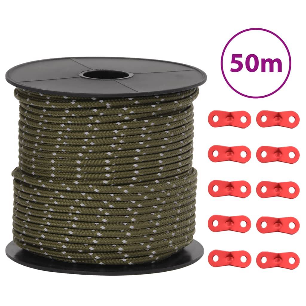 Corde de haubanage de tente avec bandes réfléchissantes et clés Maison Chic - Image 2