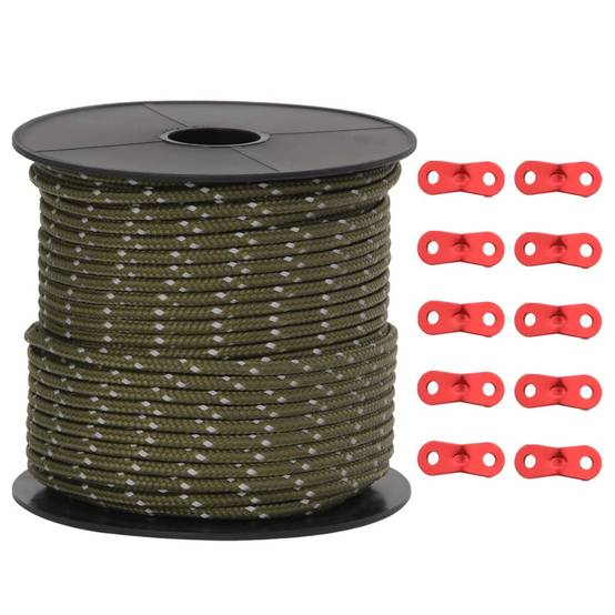Corde de haubanage de tente avec bandes réfléchissantes et clés Maison Chic - Image 1
