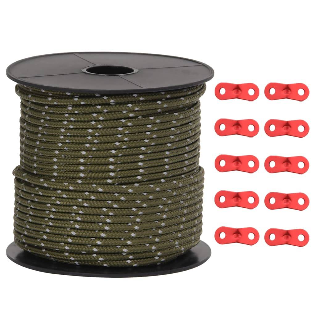 Corde de haubanage de tente avec bandes réfléchissantes et clés Maison Chic - Image 1