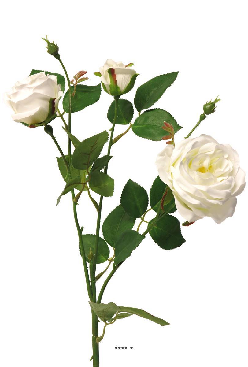 Artificielles - Rose Paris artificielle, ramifiée, 3 têtes, 61 cm, Crème - BEST - couleur: Crème - Imagen 2