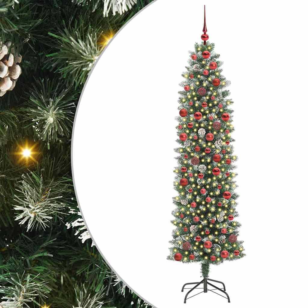 Vidaxl - Arbre de Noël artificiel slim Vert et blanc 180 cm vidaXL 3395293 - Image 2