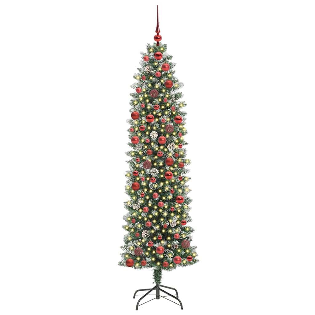 Vidaxl - Arbre de Noël artificiel slim Vert et blanc 180 cm vidaXL 3395293 - Image 4