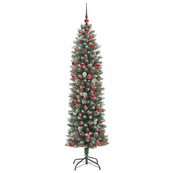 Vidaxl - Arbre de Noël artificiel slim Vert et blanc 180 cm vidaXL 3395293 - Image 5