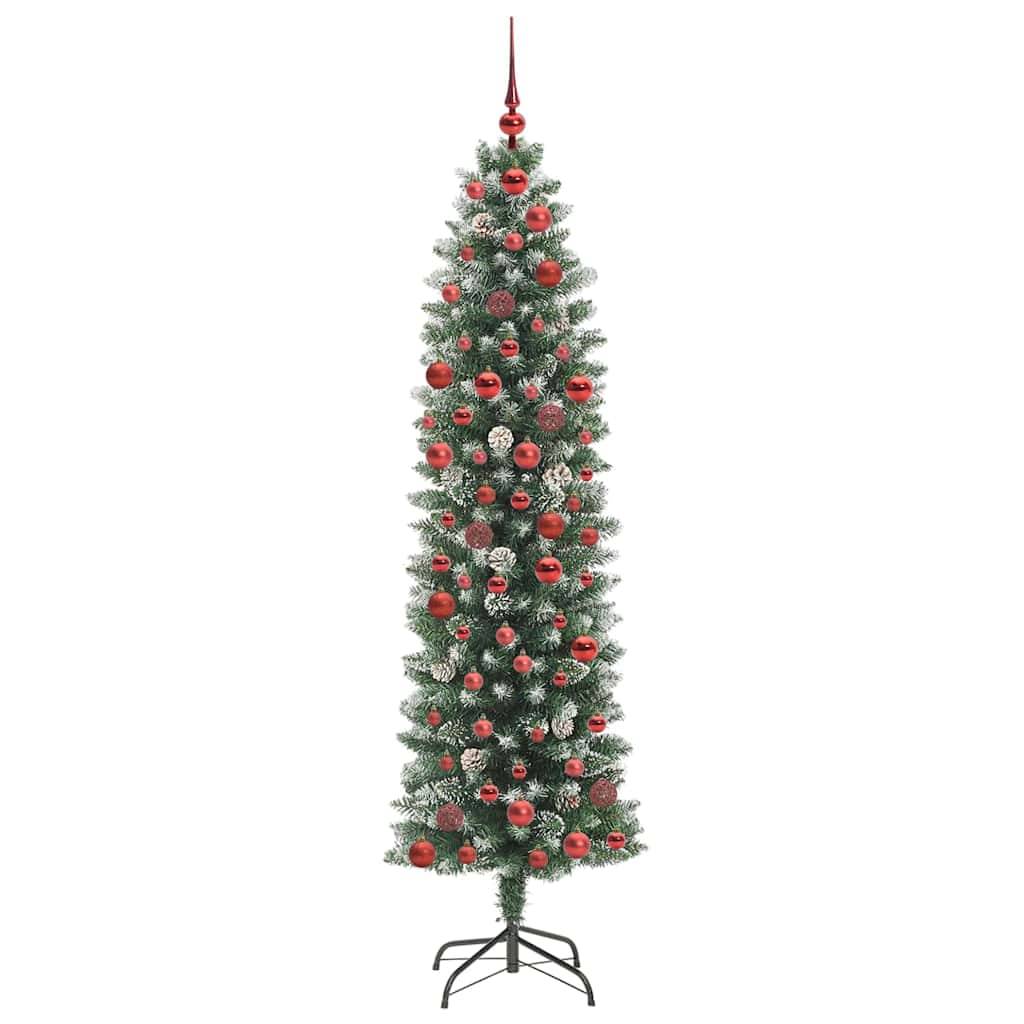 Vidaxl - Arbre de Noël artificiel slim Vert et blanc 180 cm vidaXL 3395293 - Image 5