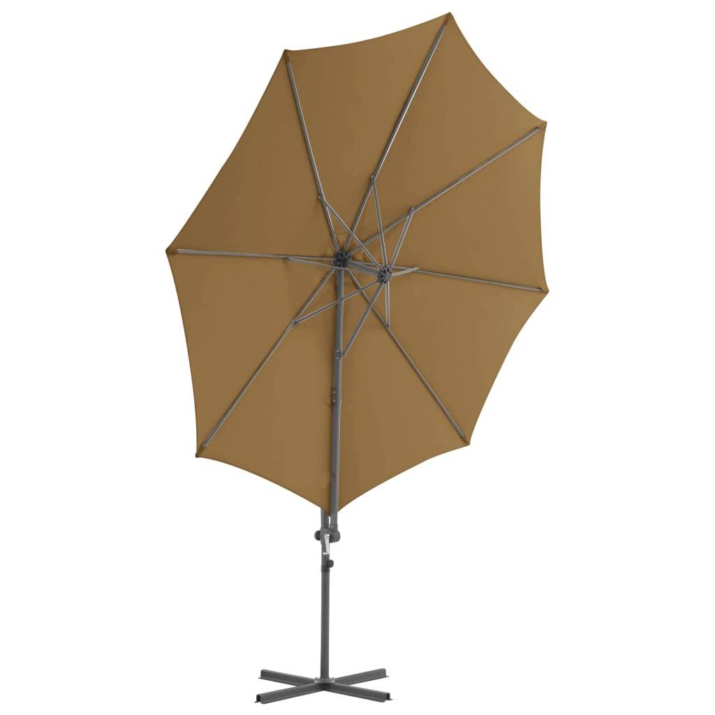 Helloshop26 - Parasol meuble de jardin en porte-à-faux avec mât en acier 300 cm taupe - Imagen 3
