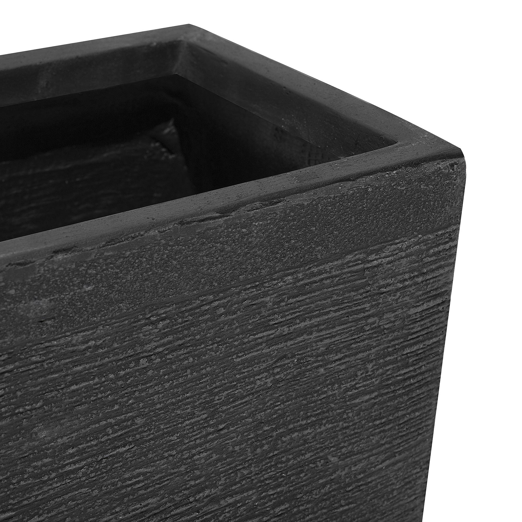 Beliani - Cache-pot d'extérieur Fibre d'argile Noir MYRA - Beliani - Imagen 7