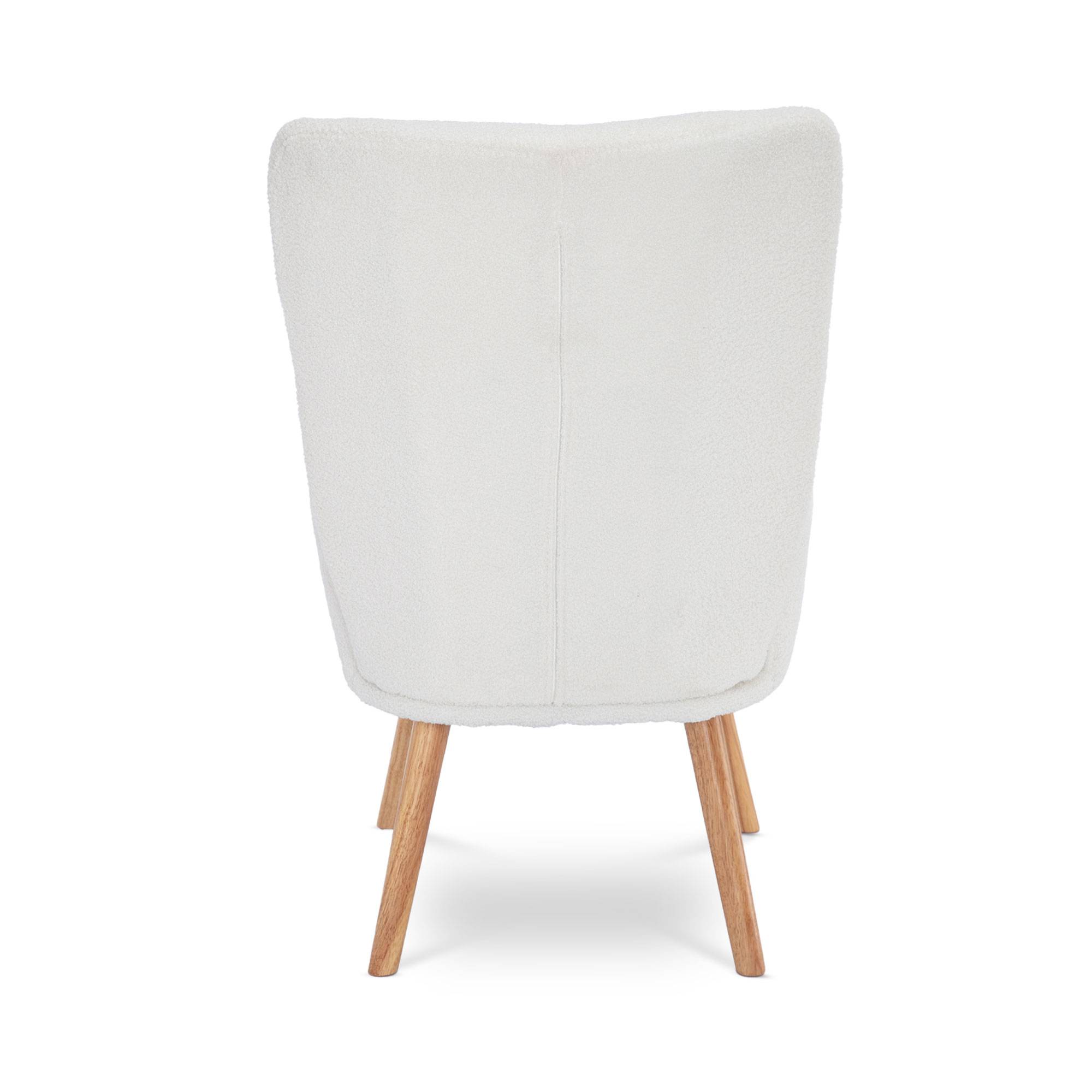 Sicaan Fauteuil scandinave moderne GAÏA tissu bouclette blanc - Image 5