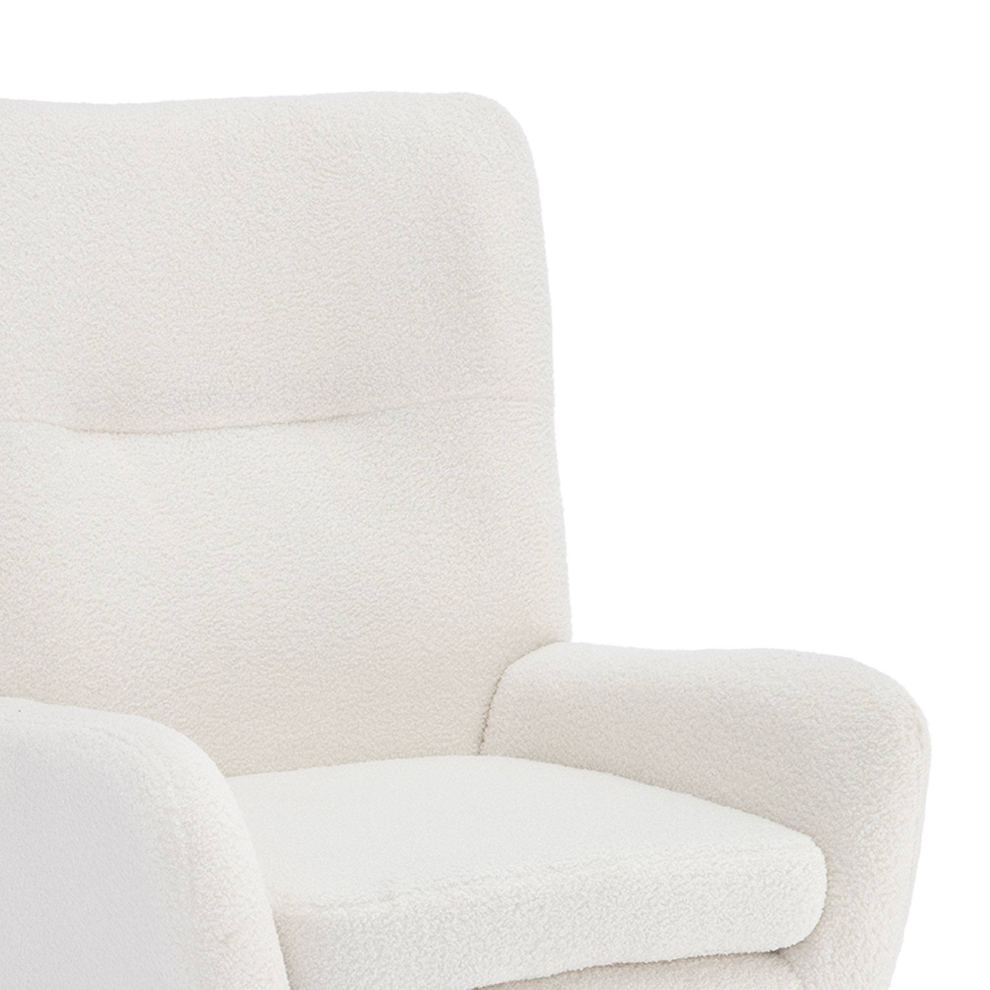 Sicaan Fauteuil scandinave moderne GAÏA tissu bouclette blanc - Image 8