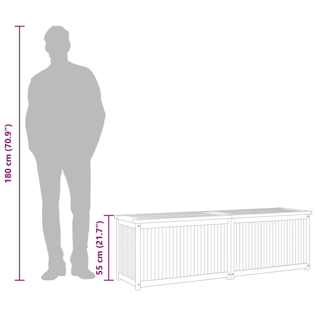 Grand Coffre de Rangement en Teck Massif pour Jardin avec Sac Intérieur 175x50x55 cm – ComfortXL Outdoor Living - Image 8