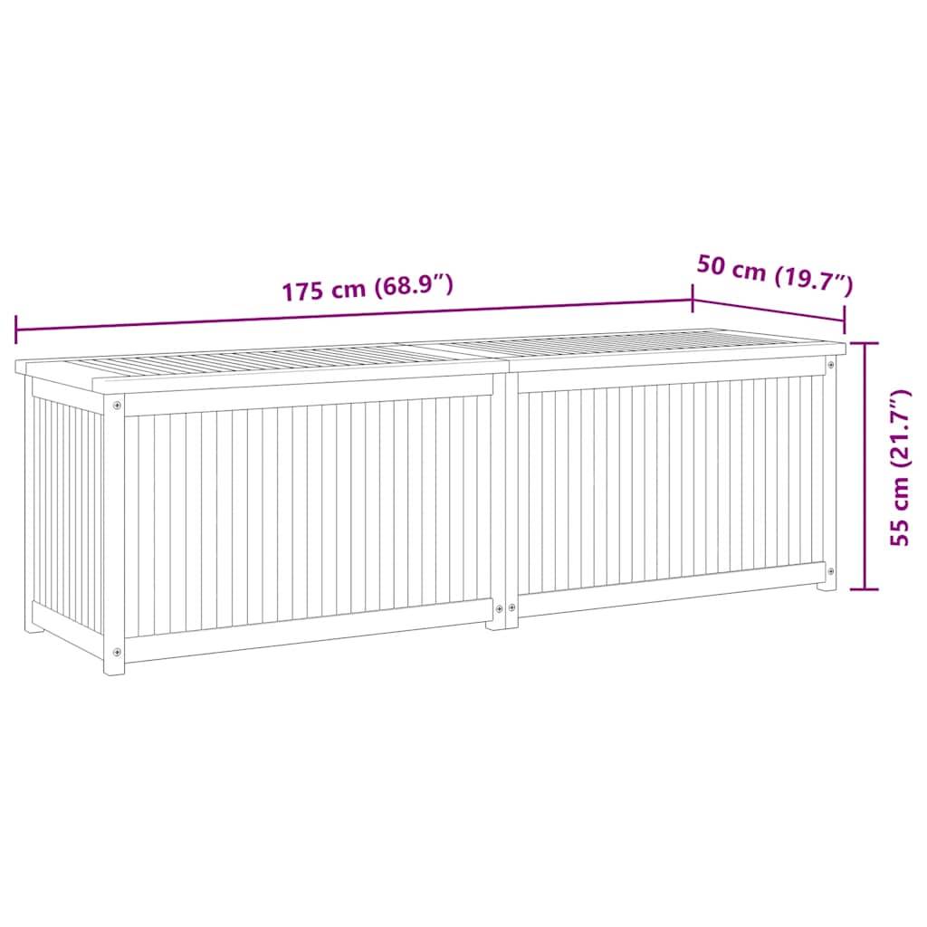Grand Coffre de Rangement en Teck Massif pour Jardin avec Sac Intérieur 175x50x55 cm – ComfortXL Outdoor Living - Image 7