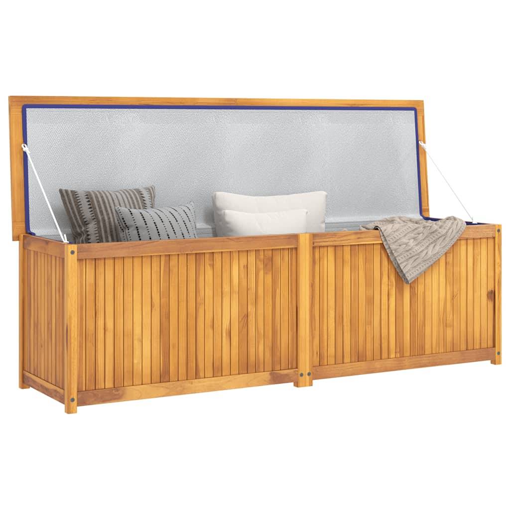 Grand Coffre de Rangement en Teck Massif pour Jardin avec Sac Intérieur 175x50x55 cm – ComfortXL Outdoor Living - Image 3