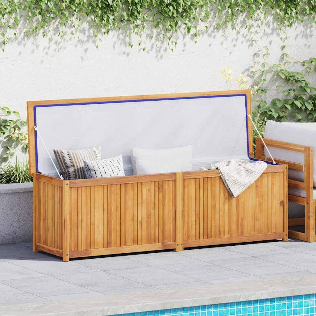 Grand Coffre de Rangement en Teck Massif pour Jardin avec Sac Intérieur 175x50x55 cm – ComfortXL Outdoor Living - Image 2