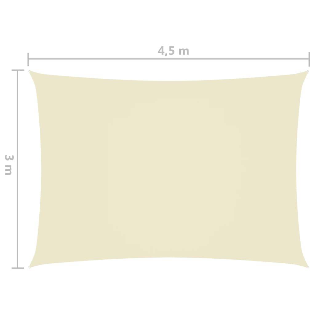 Helloshop26 - Voile toile d'ombrage parasol tissu oxford rectangulaire 3 x 4,5 m crème - Imagen 6