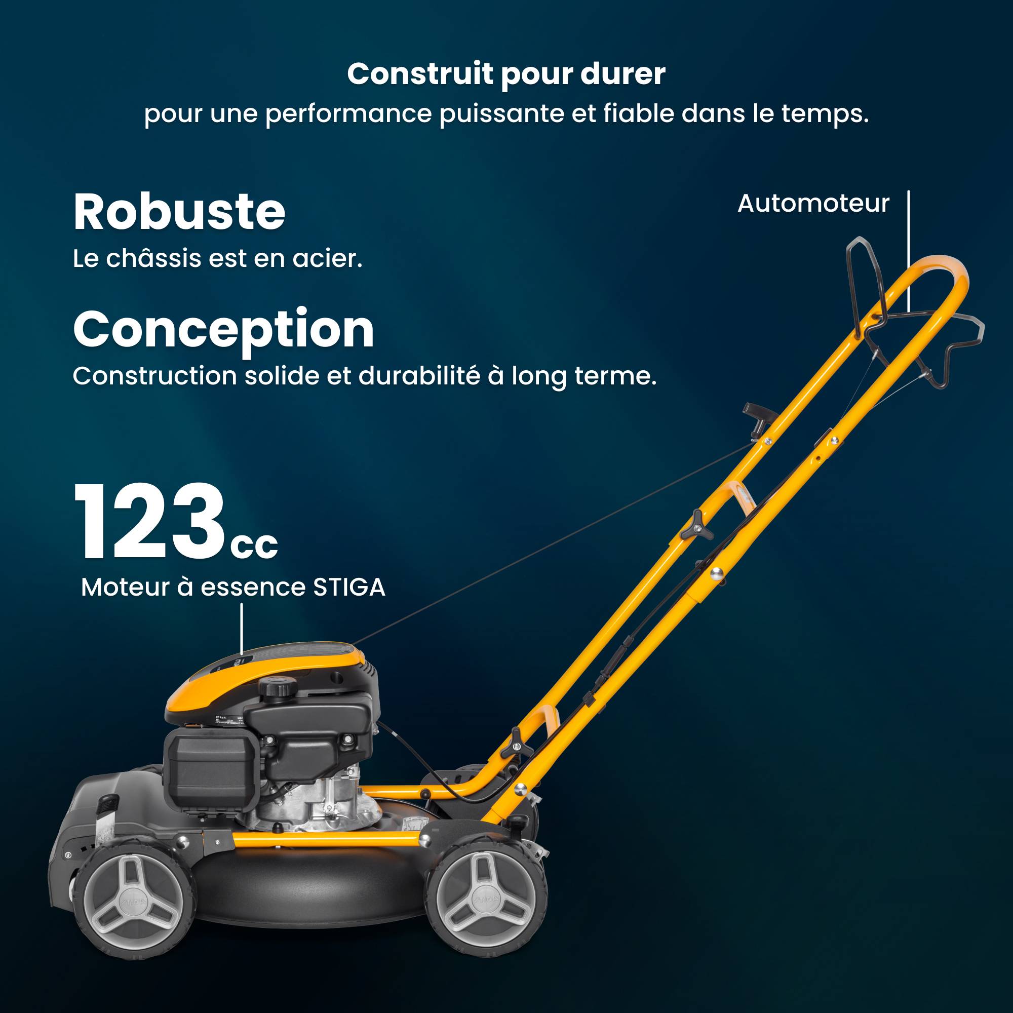 Stiga - Tondeuse MULTICLIP 47 S, 123 cm³, largeur 45 cm, mulching - STIGA - Image 2
