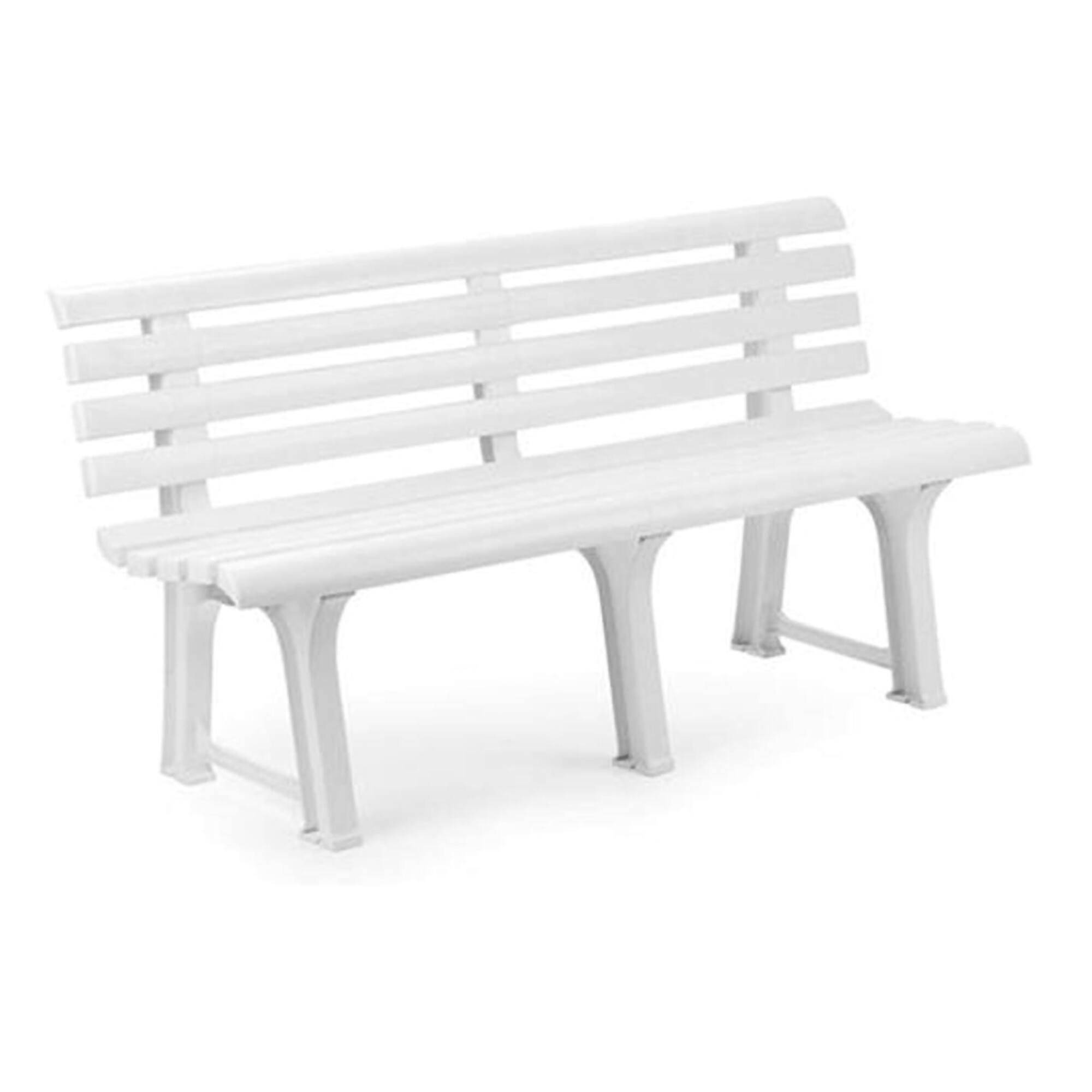 Dmora - Banc d'extérieur Pomezia, Banc de jardin monobloc, Banc d'extérieur, 100% Made in Italy, 145x49h74 cm, Blanc - Dmora - Imagen 1