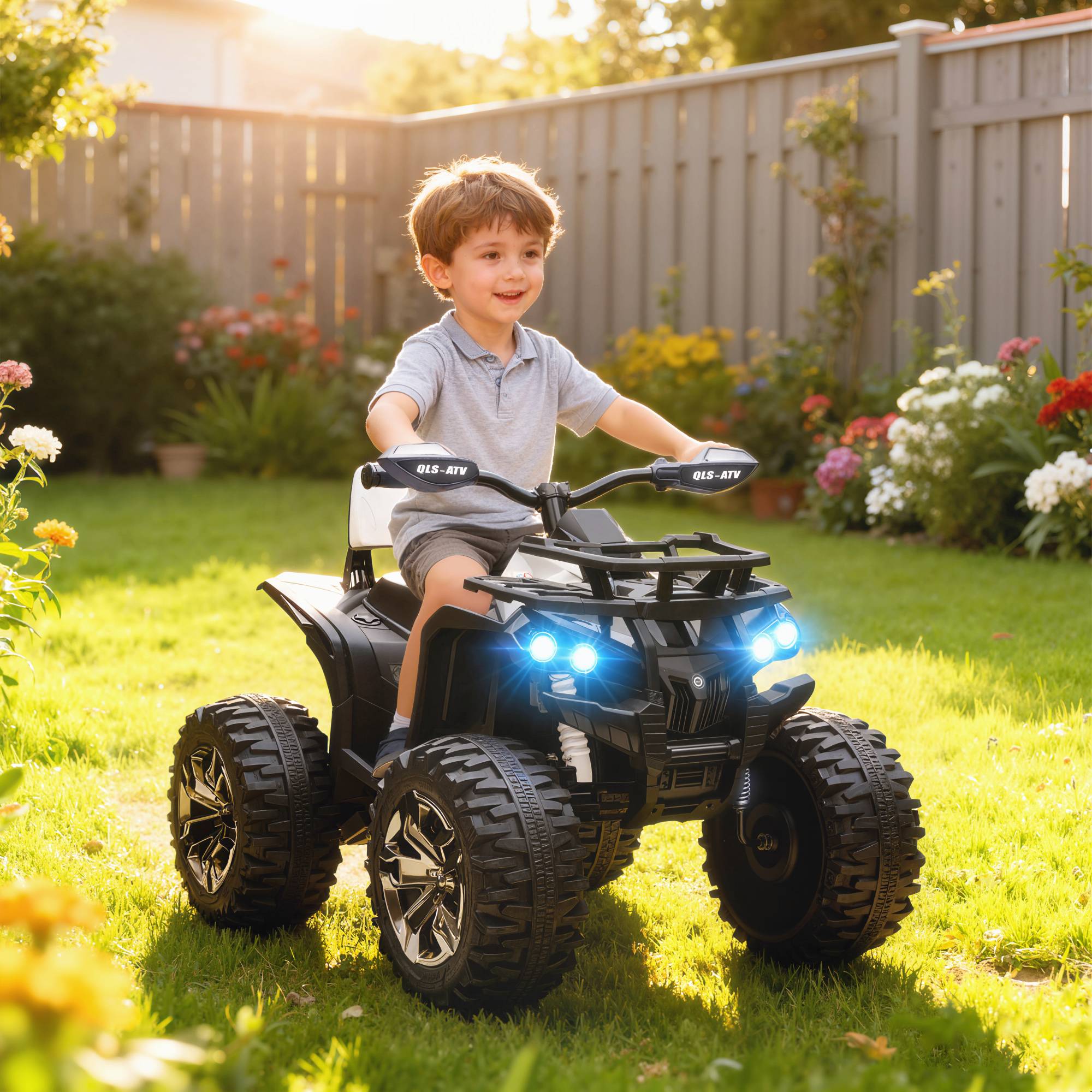 Quad Buggy électrique Enfant 12 V 8 Km/h Max. Voiture électrique Enfant avec Effets Lumineux sonores métal PP - Image 3