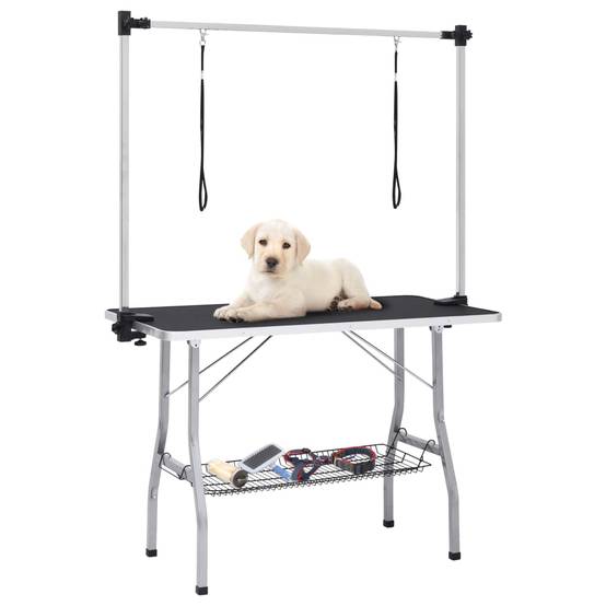 Vidaxl - Table de toilettage réglable de chiens avec 2 boucles et panier vidaXL 171070 - Imagen 1