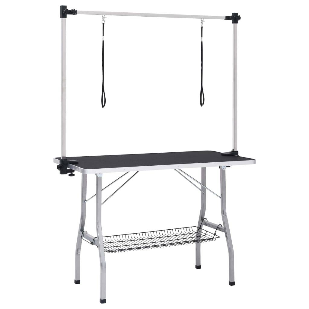 Vidaxl - Table de toilettage réglable de chiens avec 2 boucles et panier vidaXL 171070 - Imagen 2