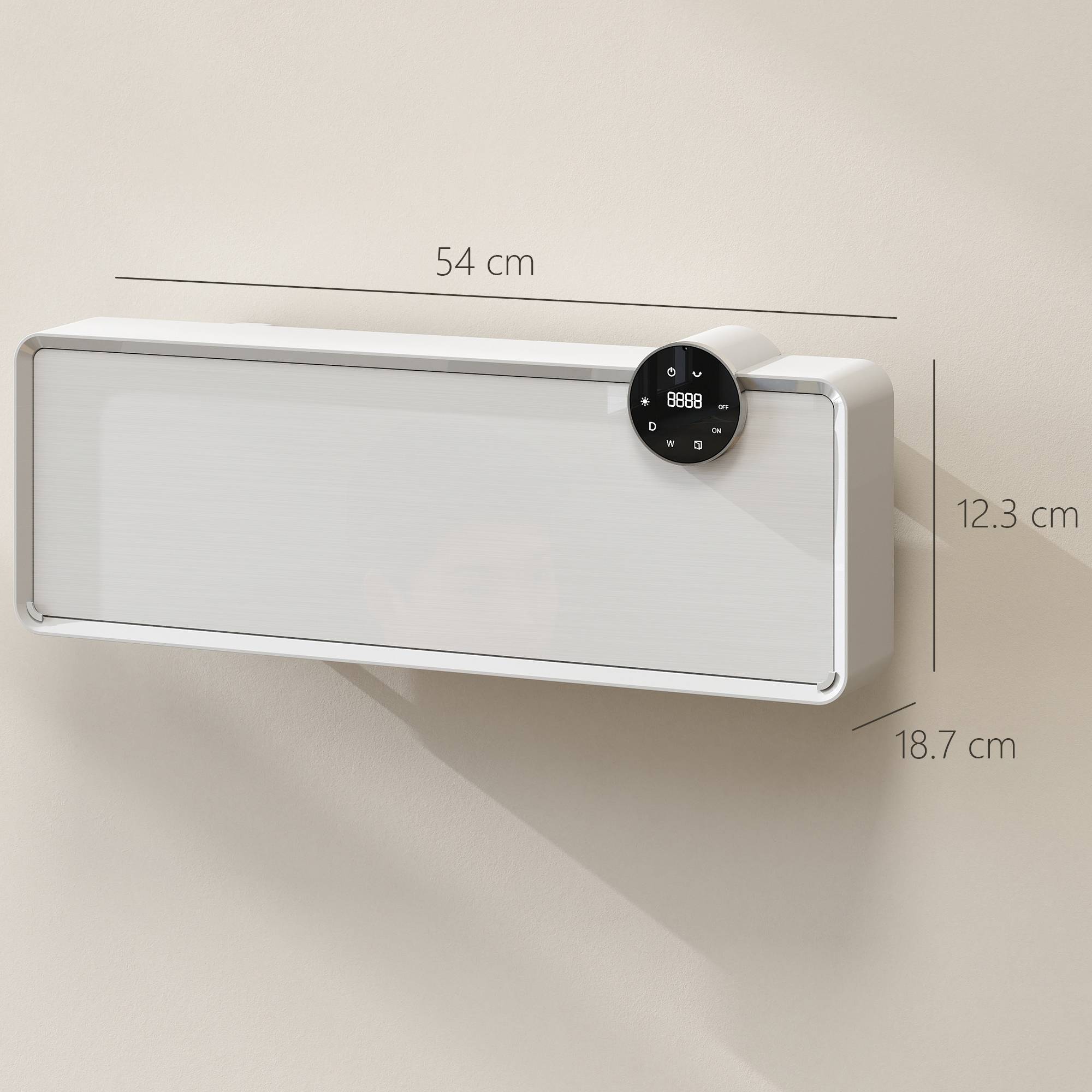 Radiateur électrique mural en céramique 2000 W avec 3 modes, température réglable, minuterie et télécommande, blanc - Image 5