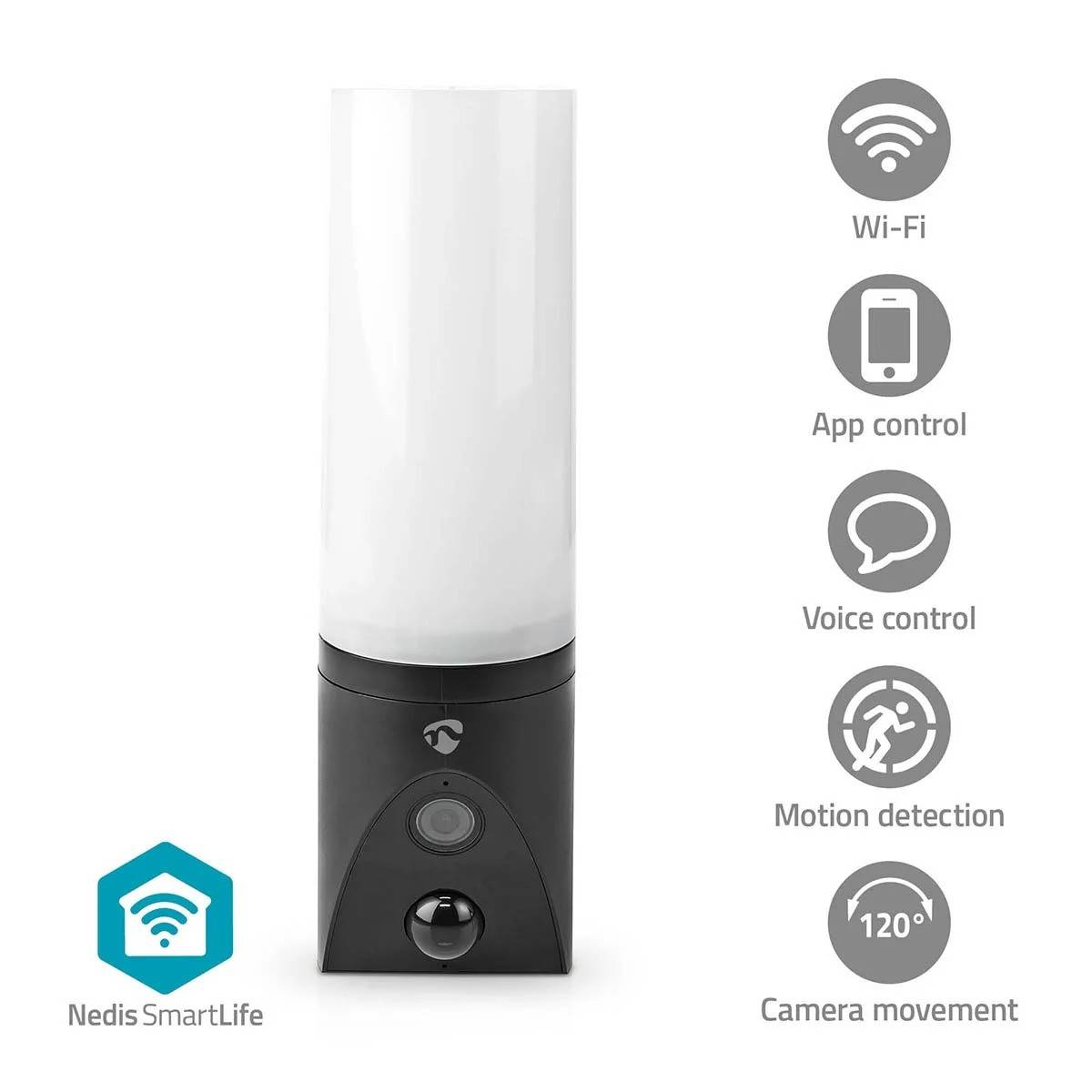 Caméra de sécurité Extérieure Wi-Fi Full HD Détection de mouvement Vision Nocturne éclairage 1000 lumens IP65 Nedis - Image 2