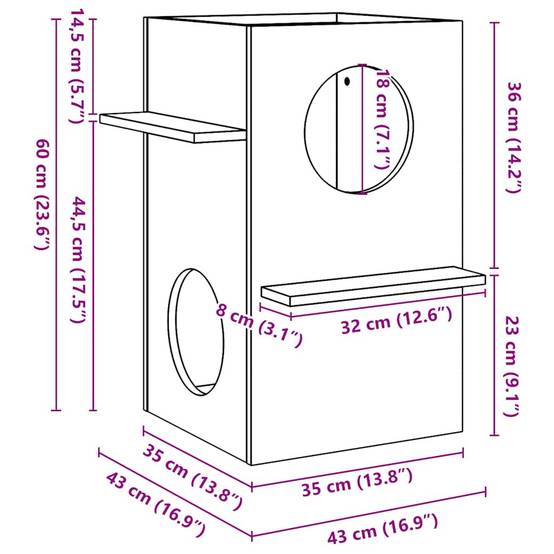 Chatiere bois marron 43 x 43 x 60 cm - Prolenta premium p353.0 - Image 7