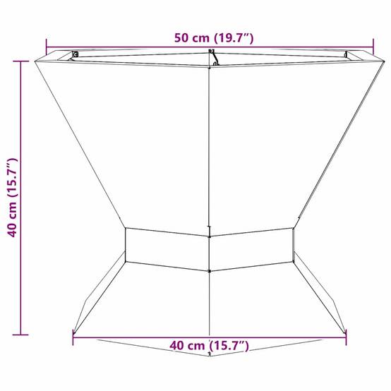 ComfortXL - Brasero hexagonal en acier pour jardin chauffage extérieur Noir 50x40cm – ComfortXL Outdoor Living - Image 6