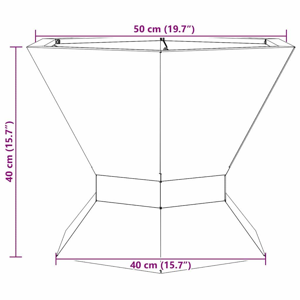 ComfortXL - Brasero hexagonal en acier pour jardin chauffage extérieur Noir 50x40cm – ComfortXL Outdoor Living - Image 6