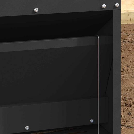 ComfortXL - Mangeoire Automatique Métal Poule Anti-Oiseau 10kg Noir - ComfortXL Outdoor Living - Image 3