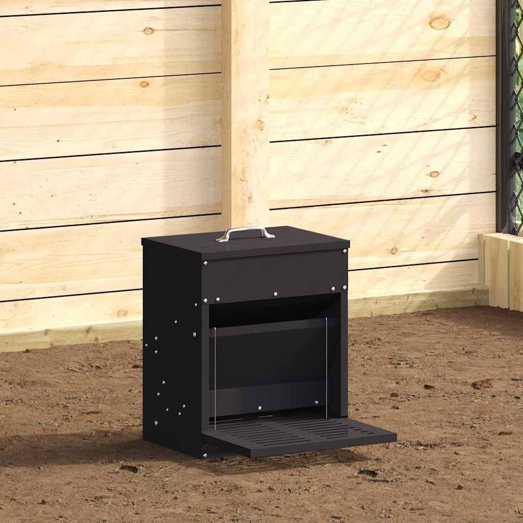 ComfortXL - Mangeoire Automatique Métal Poule Anti-Oiseau 10kg Noir - ComfortXL Outdoor Living - Image 1