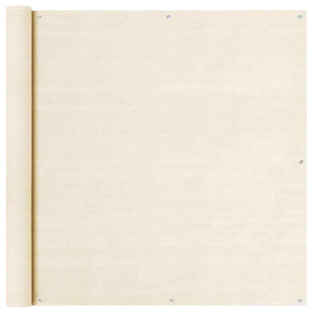 Helloshop26 - Écran de balcon brise pare vue protection confidentialité 120 x 300 cm PEHD crème - Imagen 1