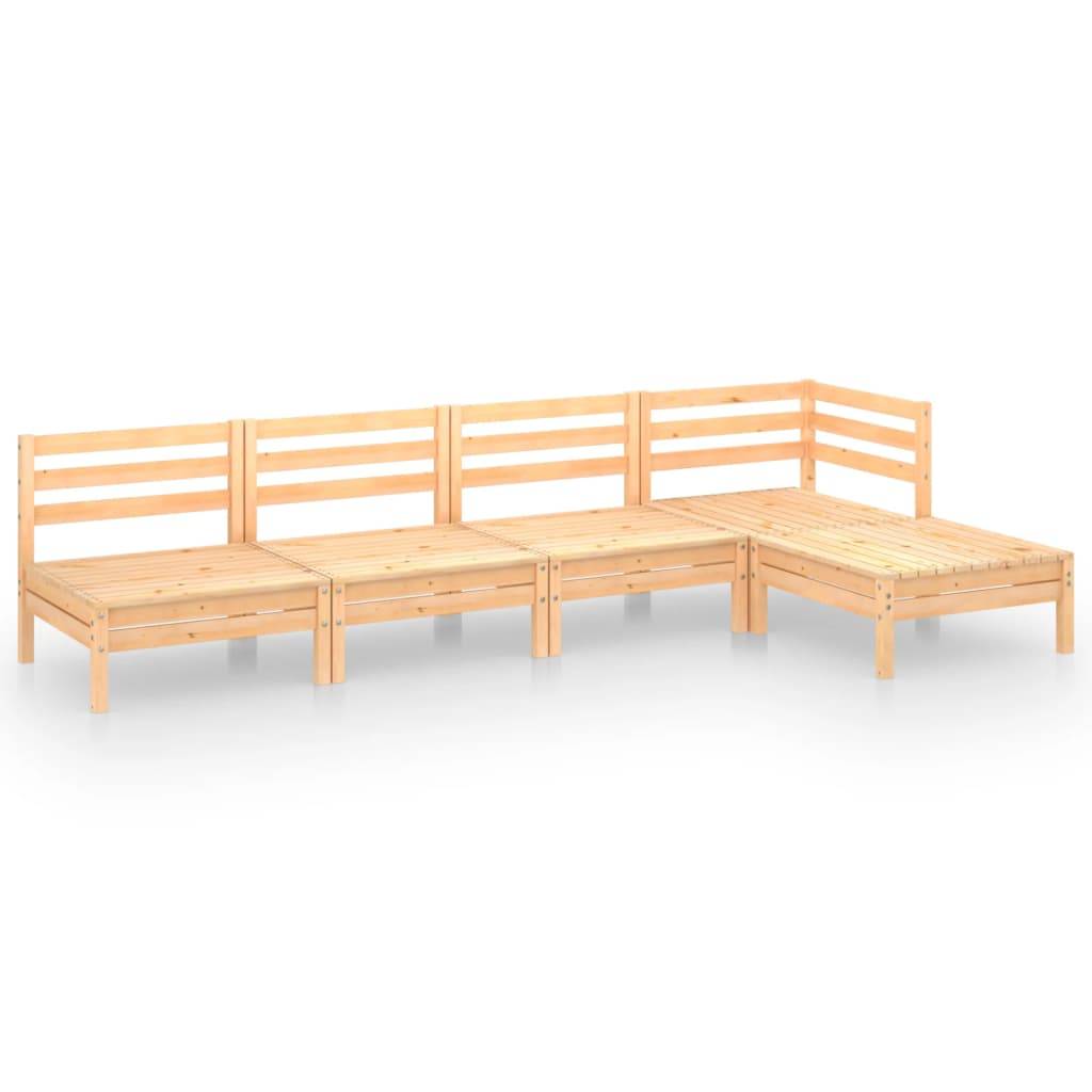Helloshop26 - Salon de jardin meuble d'extérieur ensemble de mobilier 5 pièces bois de pin massif - Imagen 1