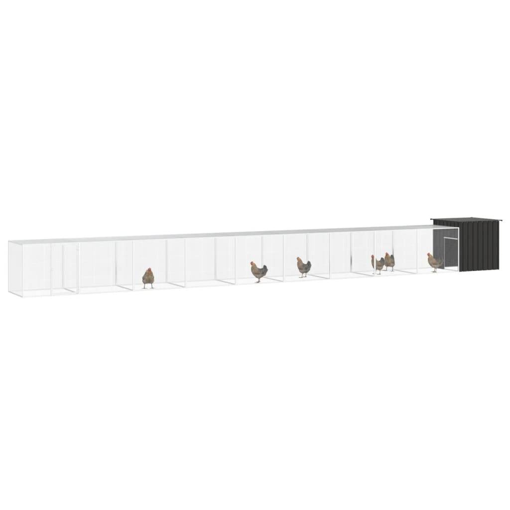 Vidaxl - Poulailler Anthracite 1000x91x100 cm Acier galvanisé vidaXL 3106459 - Imagen 2