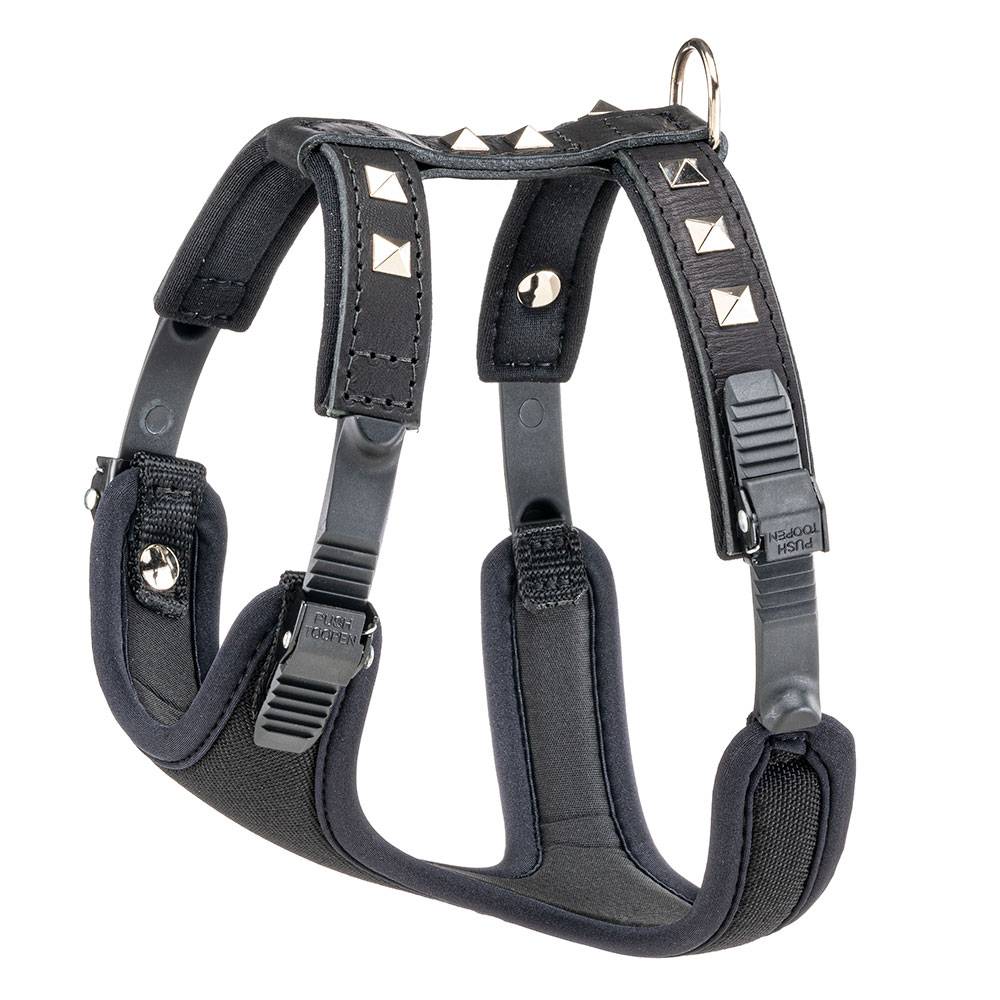 Ferplast - Harnais pour Chiens GIOTTO LUXOR SMALL, en Cuir Véritable avec Clous Argentés - Imagen 1